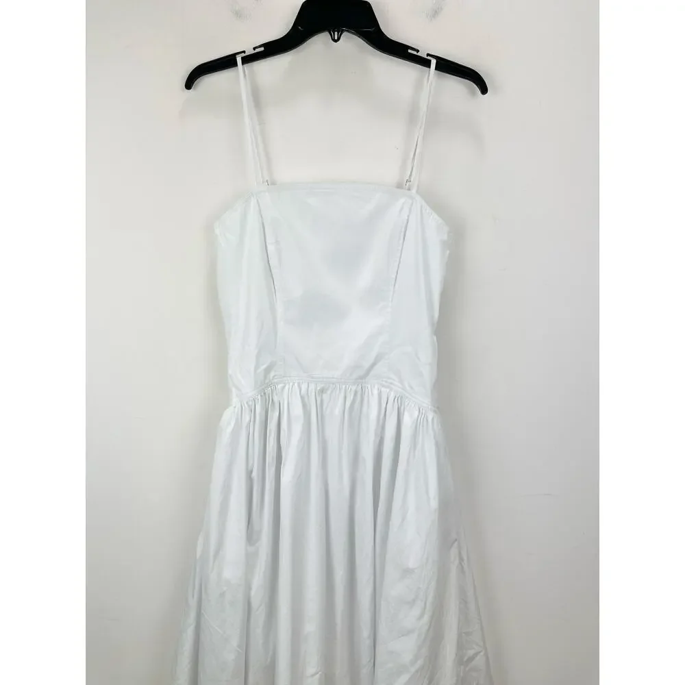 Madewell Poplin Seamed Maxi Dress A Line Minimalist Cotton White US 4 NWT - Picture 9 of 14